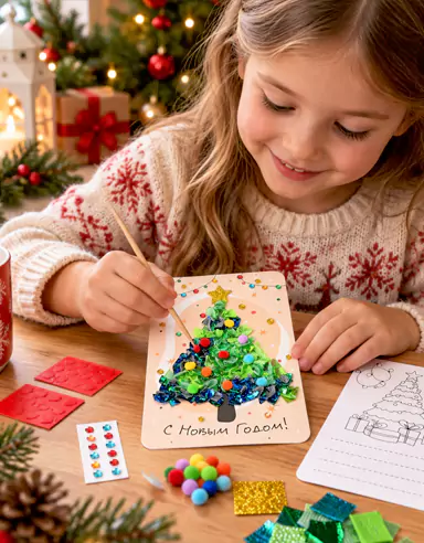 Kit DIY Kraf Pelekat Tiga Dimensi Krismas Kanak-kanak